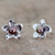 Knopfohrringe aus Zuchtperlen - Graue Perlen-Blumenschmuck-Ohrringe aus Sterlingsilber
