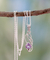 Amethyst pedant necklace, 'Shy Heart' - Amethyst Modern jewellery Sterling Silver Necklace thumbail