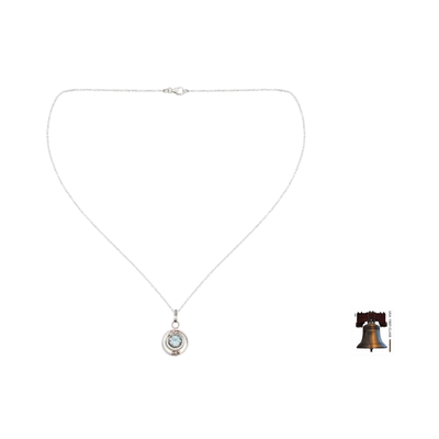 Blue topaz pendant necklace, 'Azure Allure' - Handmade Sterling Silver and Blue Topaz Necklace