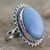Opal cocktail ring, 'Blue Promise' - Indian Jewellery Cocktail Ring with Opal and Sterling Silver