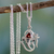 Garnet pendant necklace, 'Mystical Ganesha' - Sterling Silver and Garnet Necklace Hinduism Jewelry thumbail