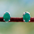 Sterling silver button earrings, 'India Green' - Unique Women's Stud Onyx Earrings (image 2) thumbail