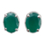 Sterling silver button earrings, 'India Green' - Unique Women's Stud Onyx Earrings thumbail
