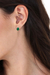 Sterling silver button earrings, 'India Green' - Unique Women's Stud Onyx Earrings (image 2j) thumbail