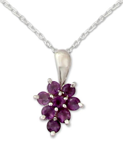 Artisan Crafted Silver and Amethyst Pendant Necklace