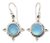 Chalcedony dangle earrings, 'Endless Sky' - Artisan jewellery Sterling Silver and Chalcedony Earrings (image 2a) thumbail