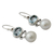 Cultured pearls and blue topaz dangle earrings, 'Dazzling Delhi' - Pearl and Blue Topaz Dangle Earrings (image 2b) thumbail
