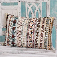 Cushion cover, 'Mod Garden' - Cushion cover