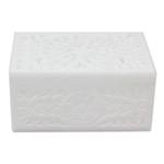 Marble jewelry box, 'Indian Morning Glory' - Handcrafted Jali Marble Jewelry Box