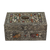 Brass jewelry box, 'Mughal Paradise' - Handmade Repousse Brass jewellery Box thumbail