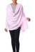 Silk shawl, 'Rose Blush' - Fair Trade Pale Pink 100% Silk Shawl Wrap India (image 2a) thumbail