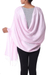 Silk shawl, 'Rose Blush' - Fair Trade Pale Pink 100% Silk Shawl Wrap India (image 2c) thumbail