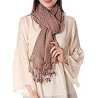 Featured review for Wool and silk shawl, Taupe Bliss