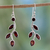 Garnet flower earrings, 'Scarlet Bouquet' - Garnet and Sterling Silver Earrings Indian Jewelry thumbail