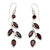 Garnet flower earrings, 'Scarlet Bouquet' - Garnet and Sterling Silver Earrings Indian Jewelry (image 2a) thumbail