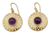 Gold vermeil amethyst dangle earrings, 'Jaipur Suns' - Indian Gold Vermeil and Amethyst Earrings (image 2a) thumbail