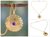 Gold vermeil amethyst pendant necklace, 'Jaipur Sun' - 22k Gold Vermeil and Amethyst Necklace India Jewelry thumbail