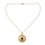Gold vermeil smoky quartz pendant necklace, 'Jaipur Sun' - Gold vermeil smoky quartz pendant necklace (image 2a) thumbail