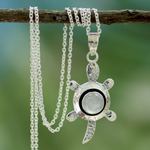 Moonstone pendant necklace 'Turtle Wisdom'