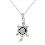 Moonstone pendant necklace 'Turtle Wisdom'