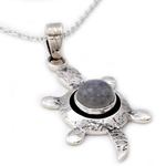 Moonstone pendant necklace 'Turtle Wisdom'