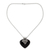Onyx heart necklace, 'Love Declared' - Indian Onyx and Sterling Silver Necklace Heart Jewelry (image 2a) thumbail