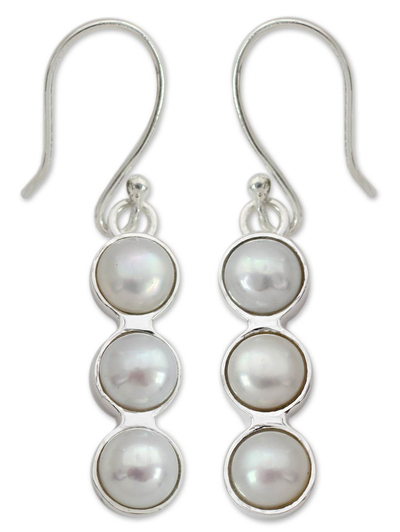 Pendientes colgantes de perlas cultivadas, 'Infinite Beauty' - Pendientes colgantes de perlas cultivadas