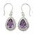 Amethyst dangle earrings, 'Mughal Mystique' - Amethyst and Sterling Silver Earrings from India Jewelry 