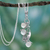 Moonstone and emerald pendant necklace, 'Royal Bouquet' - Moonstone and Silver Pendant Necklace thumbail