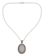 Rainbow moonstone pendant necklace, 'Dancing Moonlight' - Artisan Jewelry Moonstone and Sterling Silver Necklace