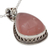 Rose quartz pendant necklace, 'Love Drop' - Rose Quartz and Sterling Silver Necklace Indian Jewelry (image 2c) thumbail