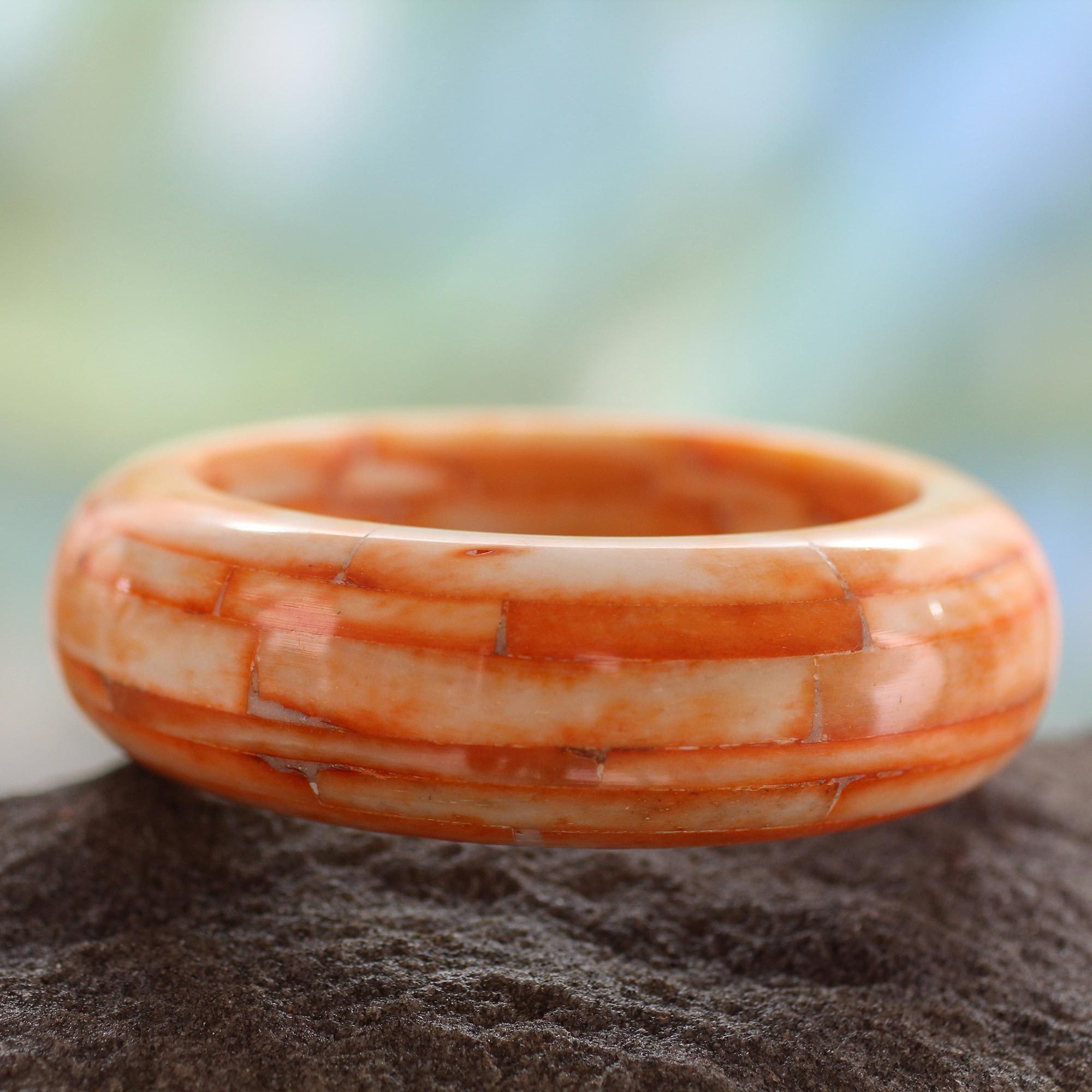 NOVICA Artisan Handmade Wood Bangle Bracelet