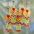 Beaded ornaments, 'Golden Lotus' (set of 5) - Beaded ornaments (Set of 5)