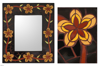 Mirror, 'Golden Cassia Blossoms' - Mirror
