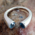 Blue topaz wrap ring, 'Face to Face' - Blue Topaz Ring 2 Cts Sterling Silver from India (image 2) thumbail