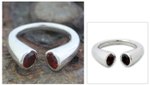 Garnet wrap ring, 'Face to Face' - Garnet wrap ring