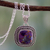 Sterling silver pendant necklace, 'Violet Sunset' - Purple Turquoise Necklace in Sterling Silver (image 2) thumbail