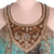 Beaded long halter top, 'Jaipur Jewels' - Long Shibori-Dyed Green and Brown Halter Top with Sequins (image 2c) thumbail
