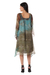 Beaded tunic dress, 'Glorious Jaipur' - Long Shibori-Dyed Green and Brown Dress with Sequins (image 2b) thumbail