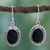Onyx dangle earrings, 'Be Mesmerized' - Sterling Silver and Onyx Dangle Earrings thumbail
