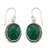 Sterling silver dangle earrings, 'Luscious Green' - Green Onyx Earrings in Sterling Silver Handmade in India (image 2a) thumbail
