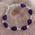 Amethyst link bracelet, 'Blissful Beauty' - Sterling Silver and Amethyst Link Bracelet (image 2) thumbail