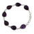 Amethyst link bracelet, 'Blissful Beauty' - Sterling Silver and Amethyst Link Bracelet thumbail