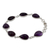 Amethyst link bracelet, 'Blissful Beauty' - Sterling Silver and Amethyst Link Bracelet (image 2b) thumbail