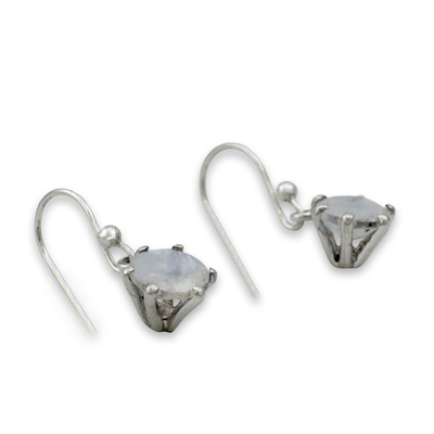 Rainbow moonstone dangle earrings, 'Mystic Vision' - Rainbow Moonstone Dangle Earrings