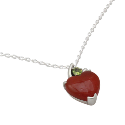 Heart pendant necklace, 'A Sigh of Romance' - Heart pendant necklace