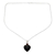 Onyx and garnet heart necklace, 'Goth Love' - Onyx and garnet heart necklace (image 2a) thumbail