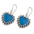Sterling silver heart earrings, 'Harmonious Hearts' - Heart Shaped Sterling Silver and Chalcedony Earrings
