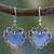 Sterling silver heart earrings, 'Harmony of Love' - Fair Trade jewellery Sterling Silver with Chalcedony Hearts  thumbail