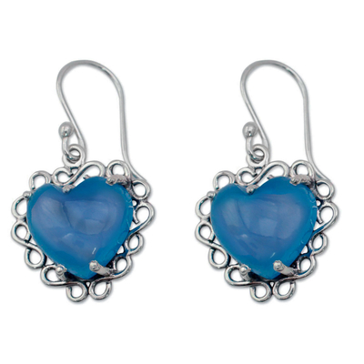 Fair Trade Jewelry Sterling Silver with Chalcedony Hearts
